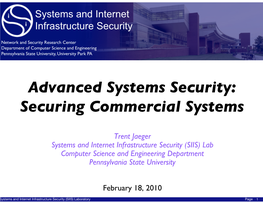 Securing Commercial Systems