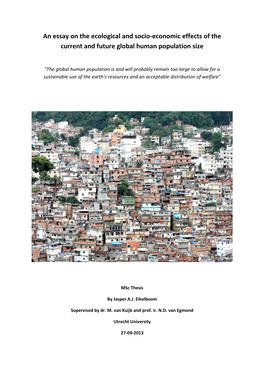 An Essay on the Ecological and Socio-Economic Effects of the Current and Future Global Human Population Size