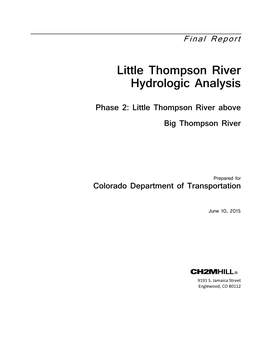 Little Thompson River Hydrologic Analysis