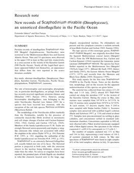 An Unnoticed Dinoflagellate in the Pacific Ocean 15