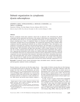 Subunit Organization in Cytoplasmic Dynein Subcomplexes