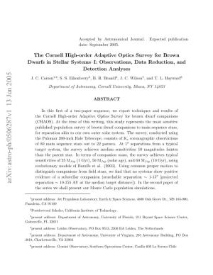 The Cornell High-Order Adaptive Optics Survey for Brown Dwarfs In