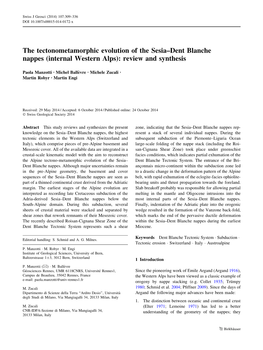 The Tectonometamorphic Evolution of the Sesia–Dent Blanche Nappes (Internal Western Alps): Review and Synthesis