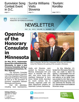 NEWSLETTER Opening of the Honorary Consulate in Minnesota