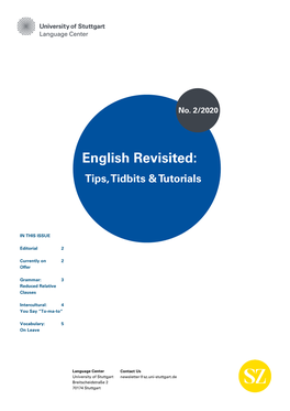 English Revisited: Tips, Tidbits & Tutorials