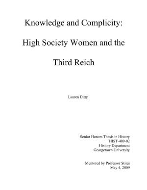 High Society Women and the Third Reich