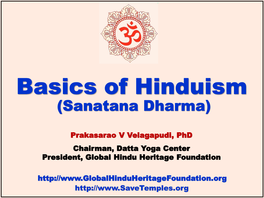 Basics of Hinduism (Sanatana Dharma)