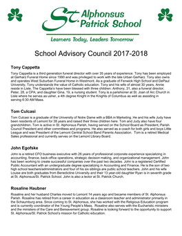 School Advisory Council 2017-2018