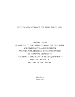 Monte Carlo Methods for Structured Data A