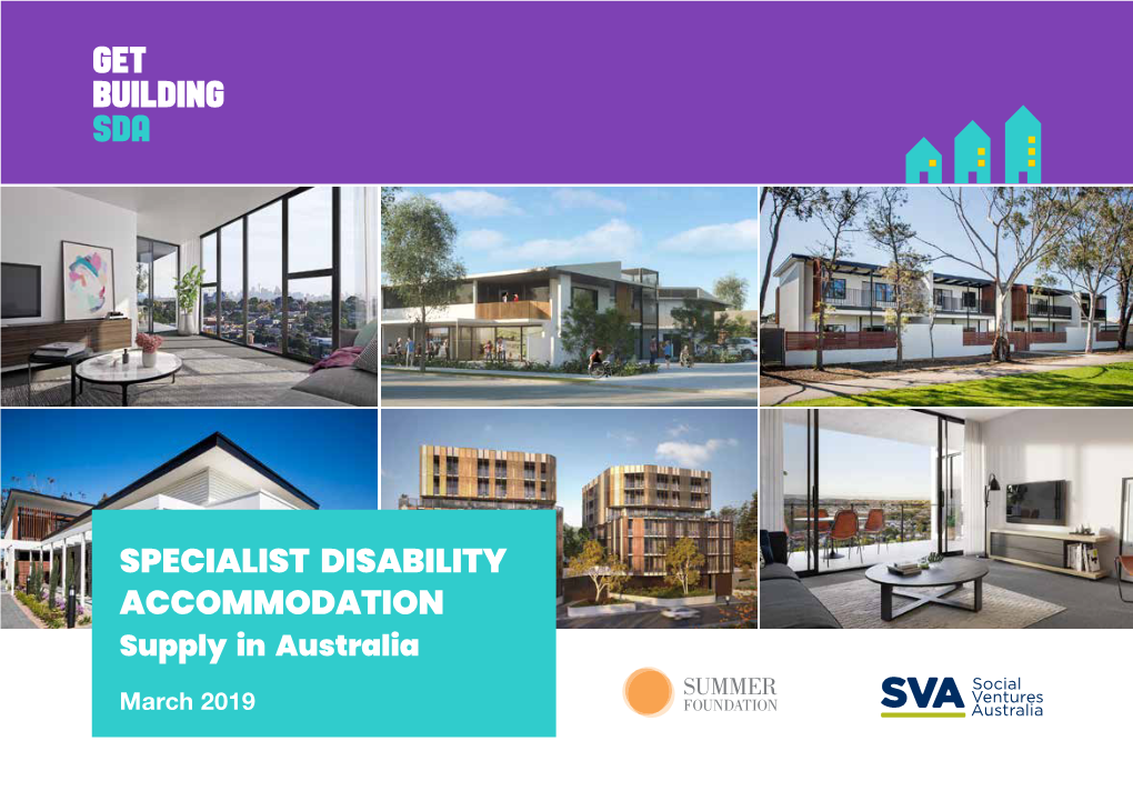 Specialist Disability Accommodation Supply in Australia: March 2019