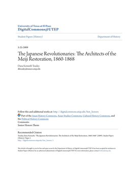 The Japanese Revolutionaries: the Architects of the Meiji Restoration