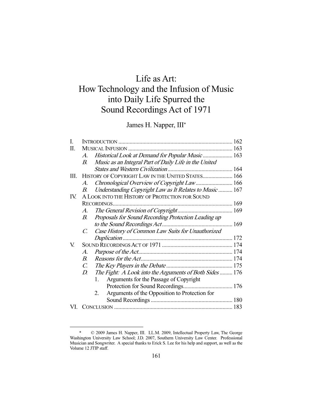 Life As Art: How Technology and the Infusion of Music Into Daily Life Spurred the Sound Recordings Act of 1971