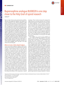 Buprenorphine Analogue BU08028 Is One Step Closer to the Holy Grail of Opioid Research COMMENTARY Jun-Xu Lia,1