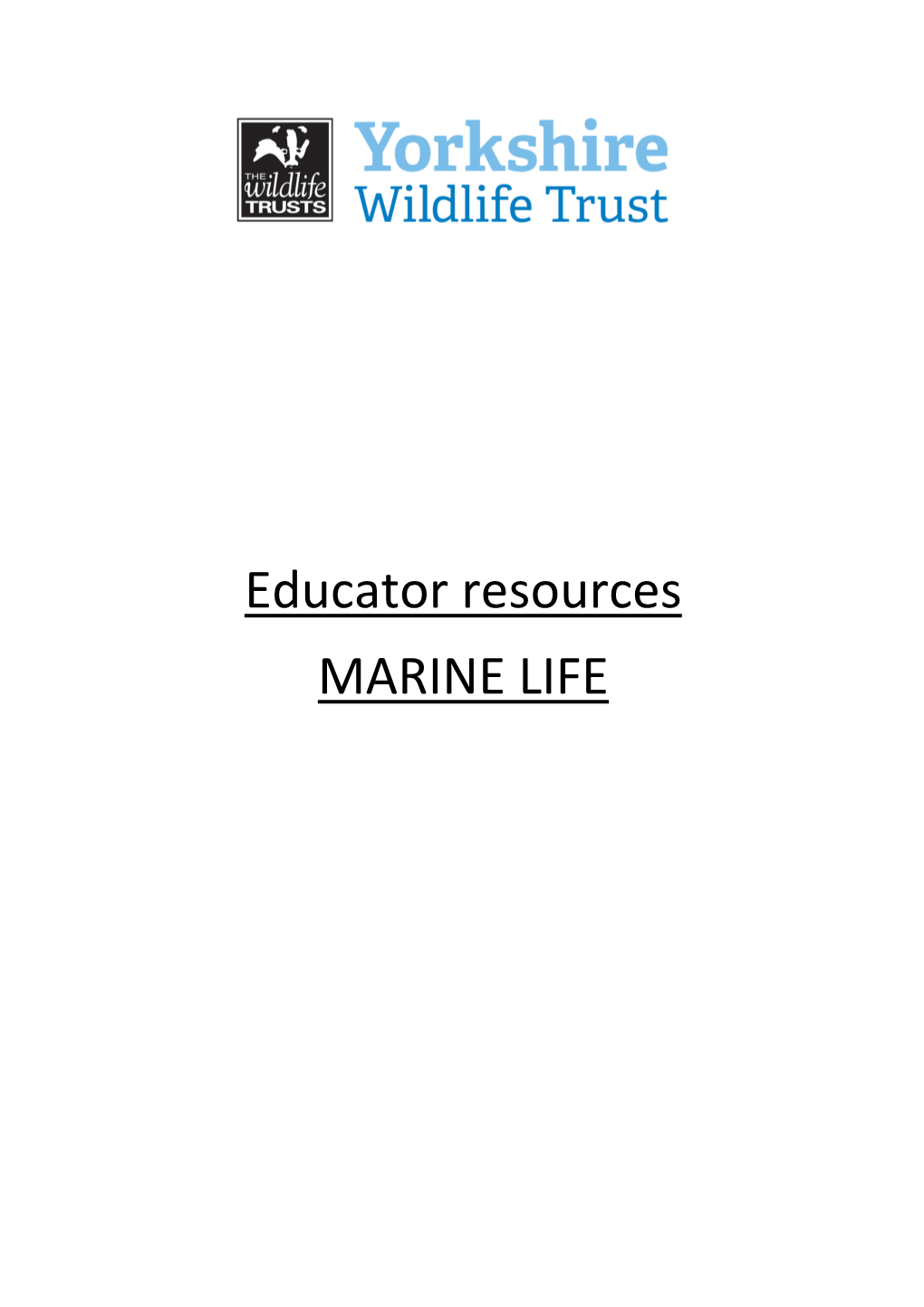 Educator Resources MARINE LIFE