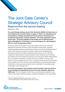 The Joint Data Center's Strategic Advisory Council