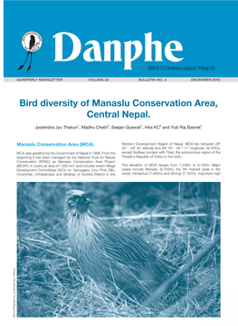 Bird Diversity of Manaslu Conservation Area, Central Nepal