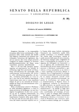 N. 190) Disegno Di Legge