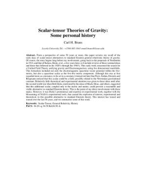 Scalar-Tensor Theories of Gravity: Some Personal History Carl H