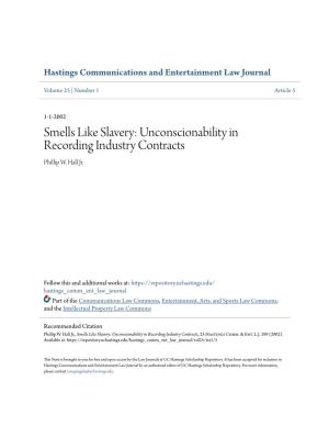 Unconscionability in Recording Industry Contracts Phillip W