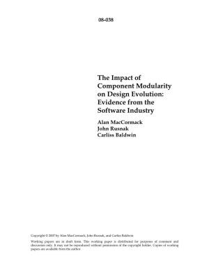 The Impact of Component Modularity on Design Evolution: Evidence from the Software Industry