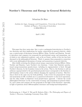 Noether's Theorems and Energy in General Relativity