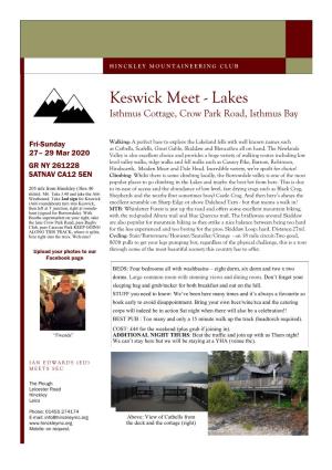 Keswick Meet - Lakes Isthmus Cottage, Crow Park Road, Isthmus Bay