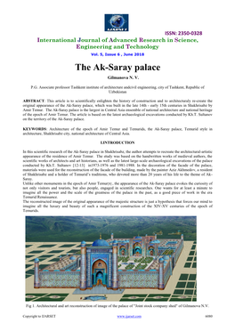 The Ak-Saray Palace