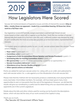 2019 Legislative Wrap up and Scorecard