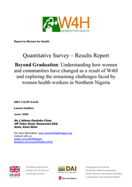 Quantitative Survey – Results Report