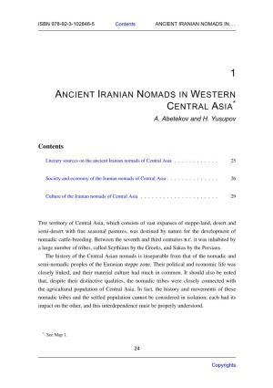Ancient Iranian Nomads in Western Central Asia