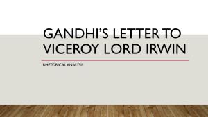 Gandhi's Letter to Viceroy Lord Irwin