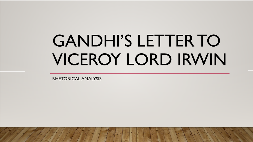 From Letter To Viceroy Lord Irwin Worksheet Answers