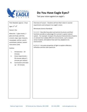 Do You Have Eagle Eyes? Test Your Vision Against an Eagle’S