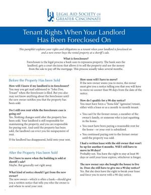 Tenant's Rights in Foreclosure