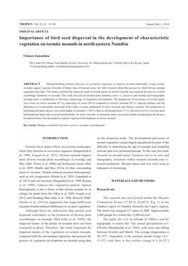 Importance of Bird Seed Dispersal in the Development of Characteristic Vegetation on Termite Mounds in North-Eastern Namibia