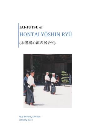IAI-JUTSU of HONTAI YŌSHIN RYŪ (本體楊心流の居合術)