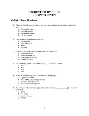 Student Study Guide Chapter Seven