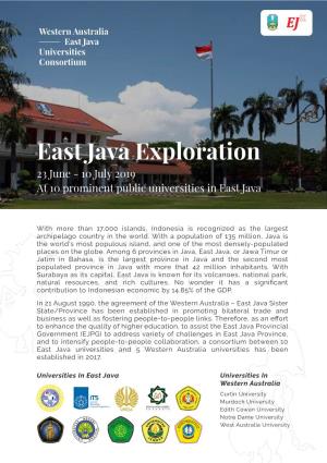 East Java Exploration 23 June - 10 July 2019 at 10 Prominent Public Universities in East Java