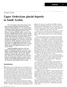 Upper Ordovician Glacial Deposits