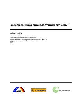 Classical Music Broadcasting in Germany