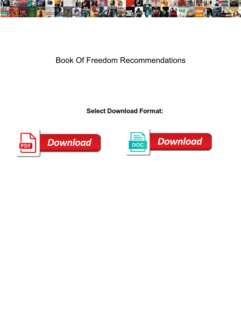 Book of Freedom Recommendations