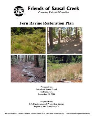 Fern Ravine Restoration Plan