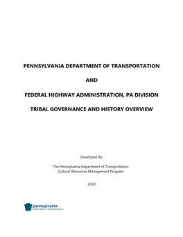 Tribal History and Governance