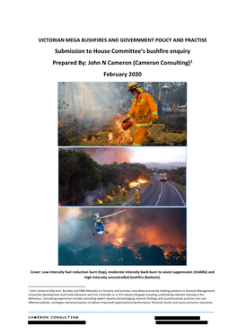 Submission to House Committee's Bushfire Enquiry Prepared By: John