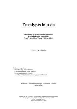 Eucalypts in Asia