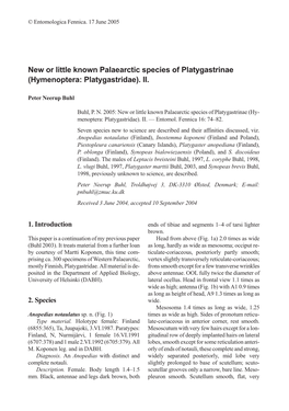 New Or Little Known Palaearctic Species of Platygastrinae (Hymenoptera: Platygastridae)