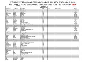 We Have Streaming Permissions for All 970+ Poems in Black. We Do Not Have Streaming Permissions for the Poems in Red