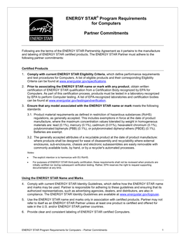 ENERGY STAR Computers Final Version 8.0 Specification- Rev. April