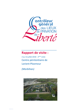 Rapport De La Deuxième Visite Du Centre Pénitentiaire De Lorient