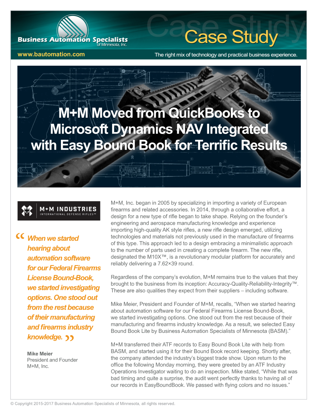 M+M Moved from Quickbooks to Microsoft Dynamics NAV Integrated with Easy Bound Book for Terrific Results